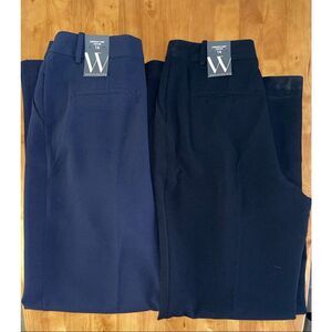 Lot Of 2 Women’s High Rise Everyday Pant By Worthington NWT Black & Navy Size 14
